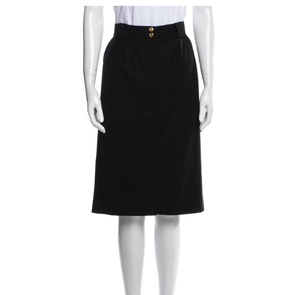 Black Chanel knee length skirt